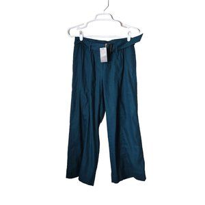J Jill Pants Womens XS Linen Stretch Cropped Pacific Green